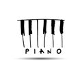 Piano keyboards vector illustrations. Various angles and views Royalty Free Stock Photo