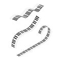 Piano Keyboards Wavy Line Different Types Shape Set. Vector