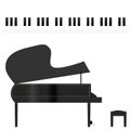 Piano and keys Royalty Free Stock Photo