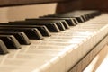 Piano keys. Piano keys background. Selective focus