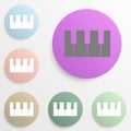 Piano keys badge color set. Simple glyph, flat vector of web icons for ui and ux, website or mobile application Royalty Free Stock Photo