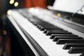 Piano keys lights on background Royalty Free Stock Photo