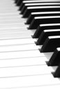 Piano keys closeup