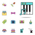 piano keys colored icon. birthday icons universal set for web and mobile Royalty Free Stock Photo