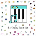 piano keys colored icon. birthday icons universal set for web and mobile Royalty Free Stock Photo