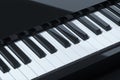 Piano keys with dark background, 3d rendering Royalty Free Stock Photo