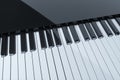 Piano keys with dark background, 3d rendering Royalty Free Stock Photo
