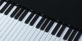 Piano keys with dark background, 3d rendering Royalty Free Stock Photo