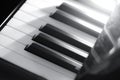 Piano keys details from top view, close up, macro photography Royalty Free Stock Photo