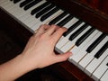 Piano keys hand music