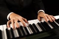 Piano keys and human hands Royalty Free Stock Photo