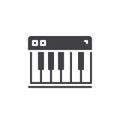 Piano keys icon vector, filled flat sign, solid pictogram isolated on white. Royalty Free Stock Photo