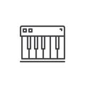 Piano keys line icon, outline vector sign, linear style pictogram isolated on white. Royalty Free Stock Photo