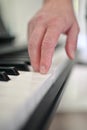 Piano Keys And Man Finger Royalty Free Stock Photo