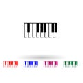 Piano keys multi color icon. Simple glyph, flat vector of music instrument icons for ui and ux, website or mobile application Royalty Free Stock Photo