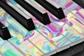 Piano keys music musical notes sunrise sun sunshine rays light forte musician ivory ebony instrument Royalty Free Stock Photo