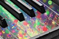 Piano keys music musical notes sunrise sun sunshine rays light forte musician ivory ebony instrument Royalty Free Stock Photo