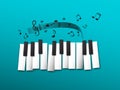 Piano Keys, Music Notes Royalty Free Stock Photo