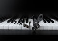 Piano keys and music notes Royalty Free Stock Photo