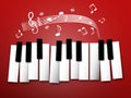 Piano Keys. Music Notes and Staff. Royalty Free Stock Photo