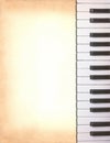 Piano keys on old paper