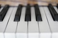 Piano Keys on Old Piano with Sepia Tone Close up Royalty Free Stock Photo