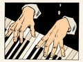 Piano keys pianist hands