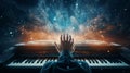 Piano keys and the spiraling arms of a galaxy integrated