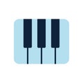Piano keys vector flat logo, piano play emblem, piano keyboard, concert poster concept, music lesson symbol modern illustration Royalty Free Stock Photo
