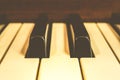 Piano keys, Zoom in , vintage style Royalty Free Stock Photo