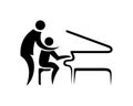 Piano Lesson combined with Teacher and Student Symbol