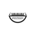 piano lesson course icon vector concept design