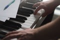 Piano lessons, coaching, teaching or training concept.