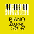 Piano lessons logo design Royalty Free Stock Photo