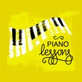Piano lessons logo design Royalty Free Stock Photo