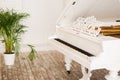 Piano in light home interior of modern studio Royalty Free Stock Photo