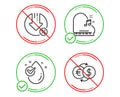 Piano, Loan percent and Water drop icons set. Money exchange sign. Fortepiano, Decrease rate, Clean aqua. Vector