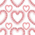 Piano love shape red symmetry seamless pattern