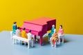 piano modern illustration concept people colourful art trend music performance. Generative AI.