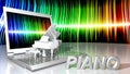 Piano music and laptop computer