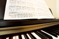 Piano and music paper