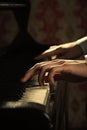 Piano music pianist hands playing Royalty Free Stock Photo