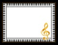 Piano Music Poster Frame, Gold Treble Clef Royalty Free Stock Photo