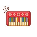 Piano. Musical instrument Baby toy. Cartoon style.