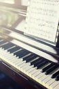 Piano musical tool, Close up of piano keyboard, Piano keyboard b