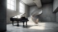 piano in a n empty classic room. Beautiful grand piano. Grand piano set on stage Royalty Free Stock Photo