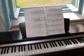 Piano at open window Royalty Free Stock Photo