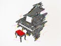 Piano Painting Vector Art Royalty Free Stock Photo