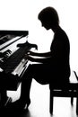 Piano player. Pianist playing grand piano Royalty Free Stock Photo