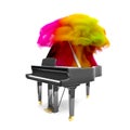 Piano with Rainbow Smoke